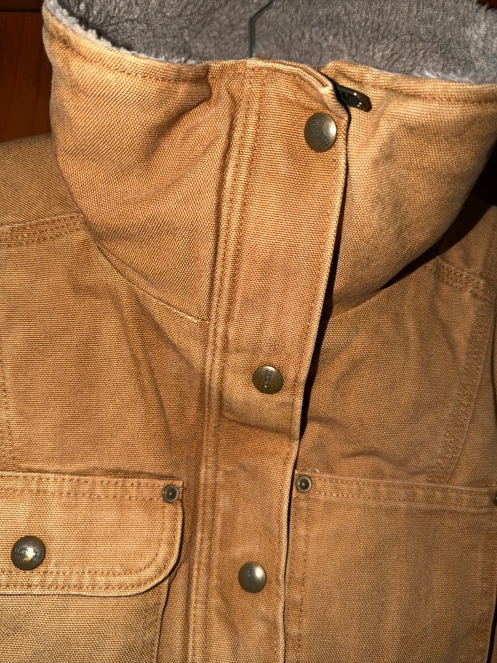 Carhartt Vintage Sherpa Jacket brown/tan Sz M Weathered Duck Coat - Picture 6 of 7